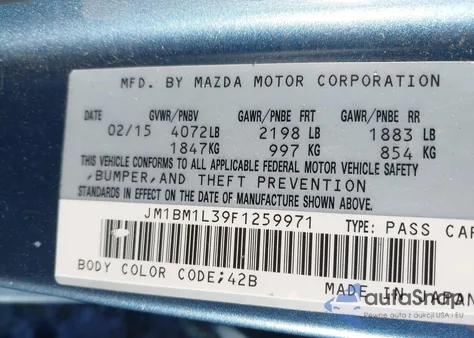2015 Mazda Mazda3 S Touring from USA, damaged, VIN JM1BM1L39F1259971